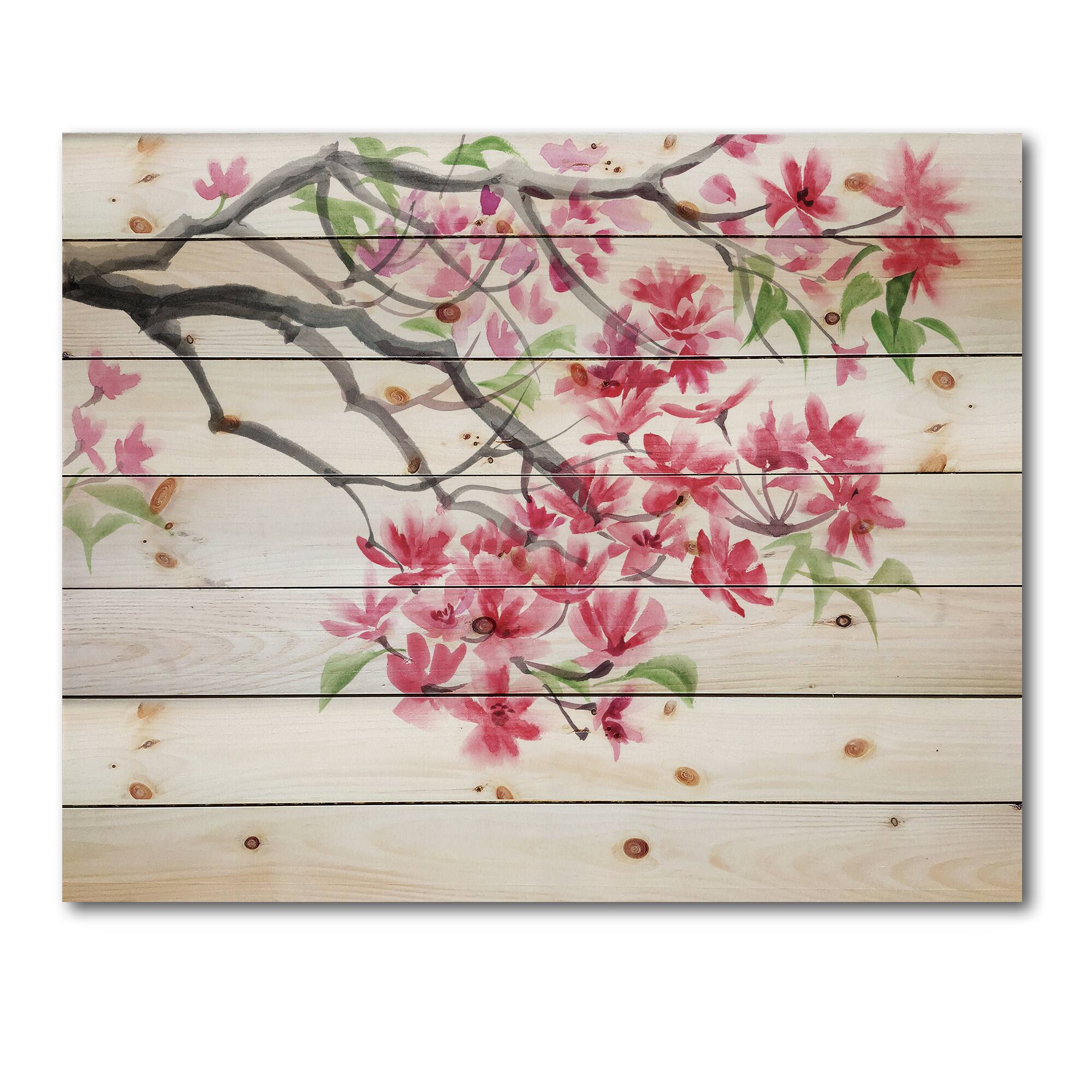 Designart - Red Blossoming Tree